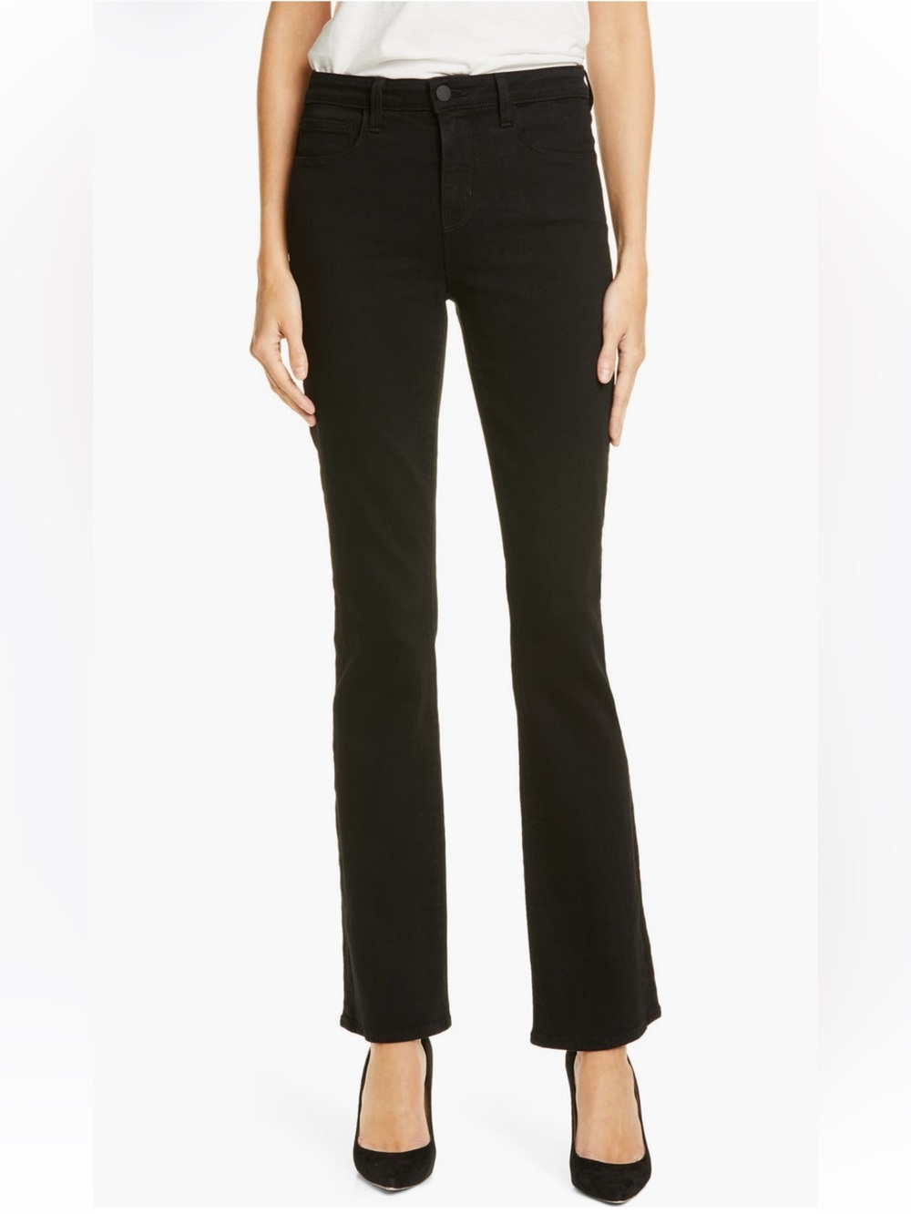 L’AGENCE Oriana High Rise Straight Jeans Black Size 29